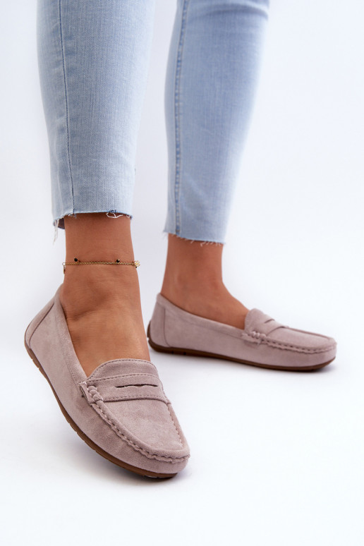 Mocassins elegantes roxos em camurça Lenvie