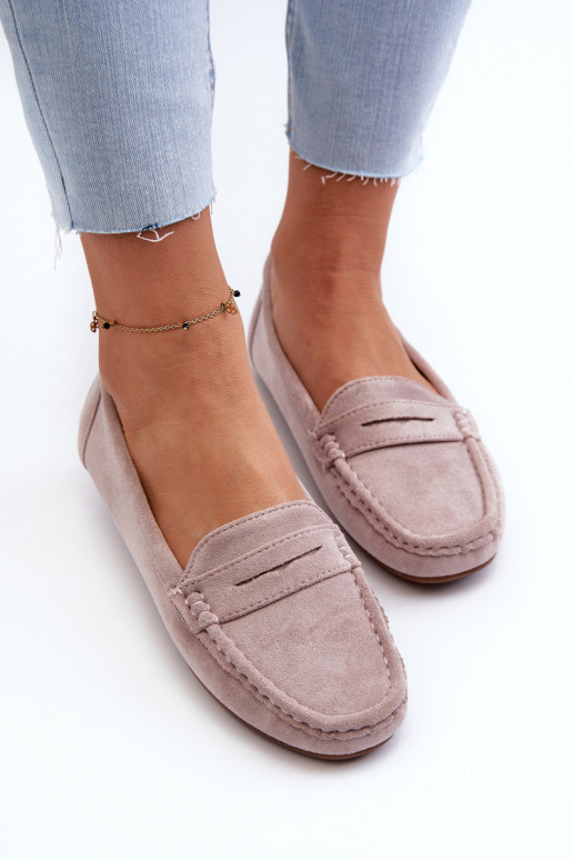 Mocassins elegantes roxos em camurça Lenvie