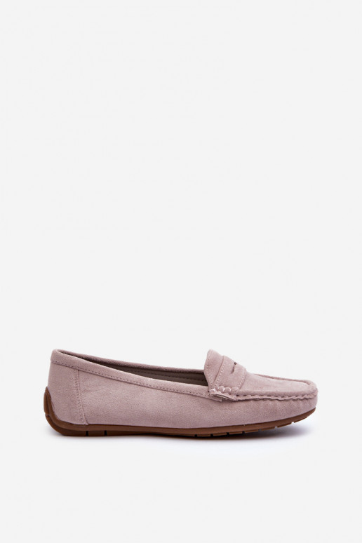 Mocassins elegantes roxos em camurça Lenvie