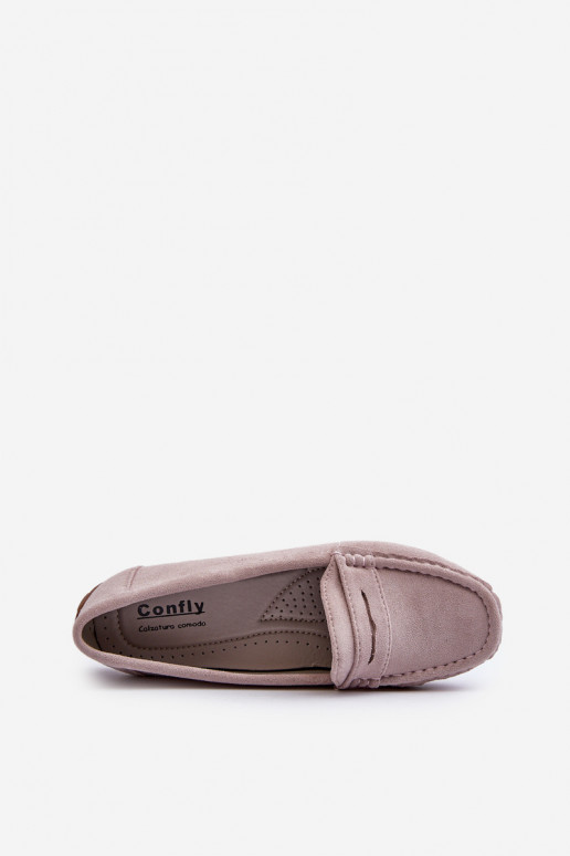 Mocassins elegantes roxos em camurça Lenvie