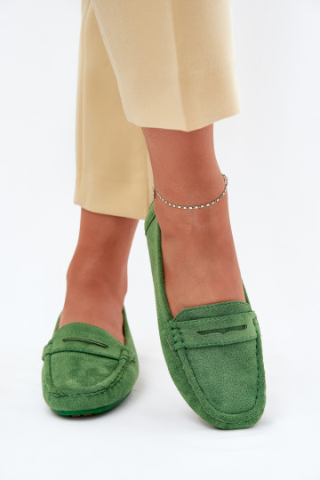 Mocassins elegantes verdes em camurça Lenvie 2