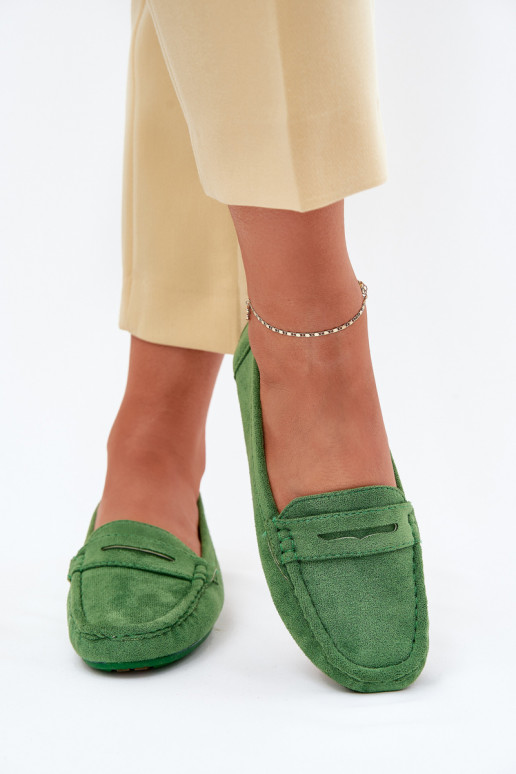 Mocassins elegantes verdes em camurça Lenvie