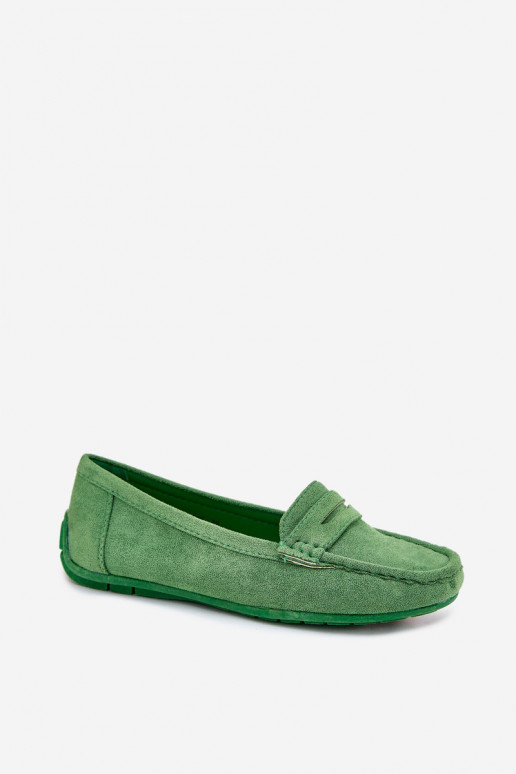 Mocassins elegantes verdes em camurça Lenvie