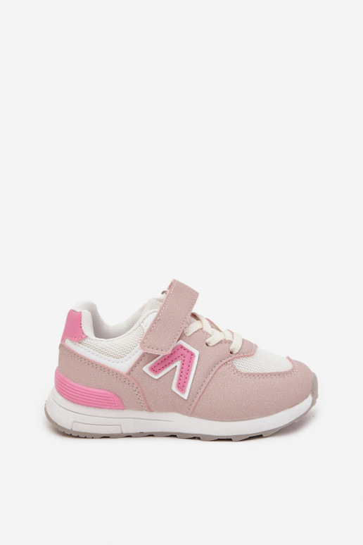 Ténis infantis rosa com fechos de velcro Galisse