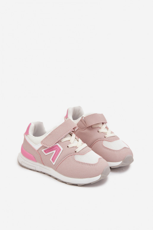 Ténis infantis rosa com fechos de velcro Galisse