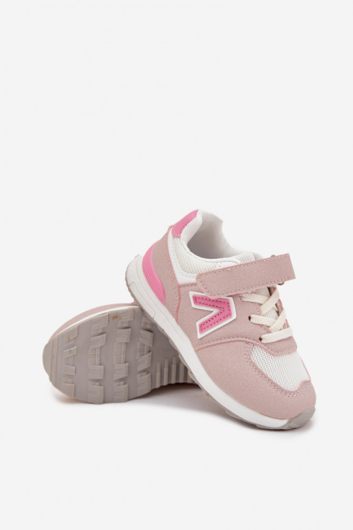 Ténis infantis rosa com fechos de velcro Galisse