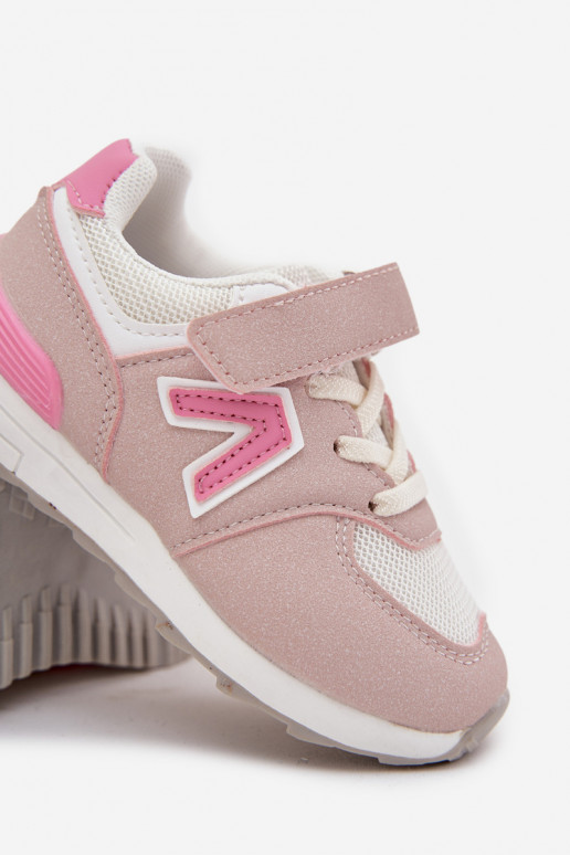 Ténis infantis rosa com fechos de velcro Galisse