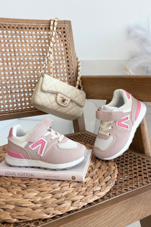 Ténis infantis rosa com fechos de velcro Galisse