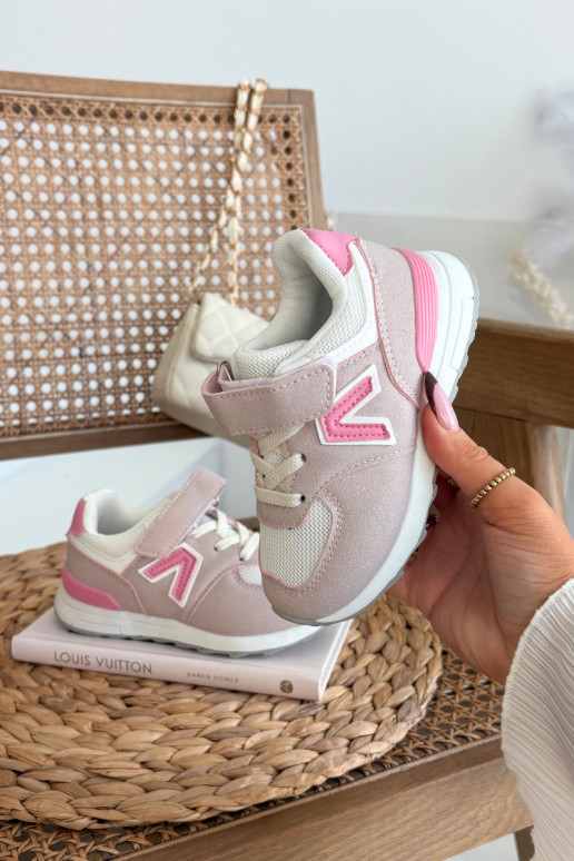 Ténis infantis rosa com fechos de velcro Galisse
