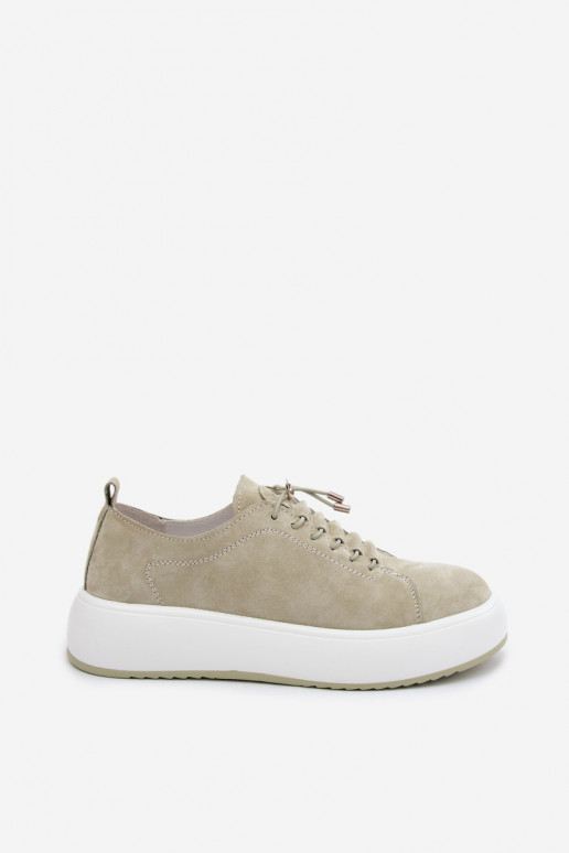 sapato À modalo de tênis com uma plataformaHabilitadoturalnego de camurçau cor menta Blushy