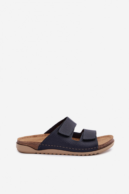 Chinelos de couro Feminino Inblu AA0005GU azul escuro
