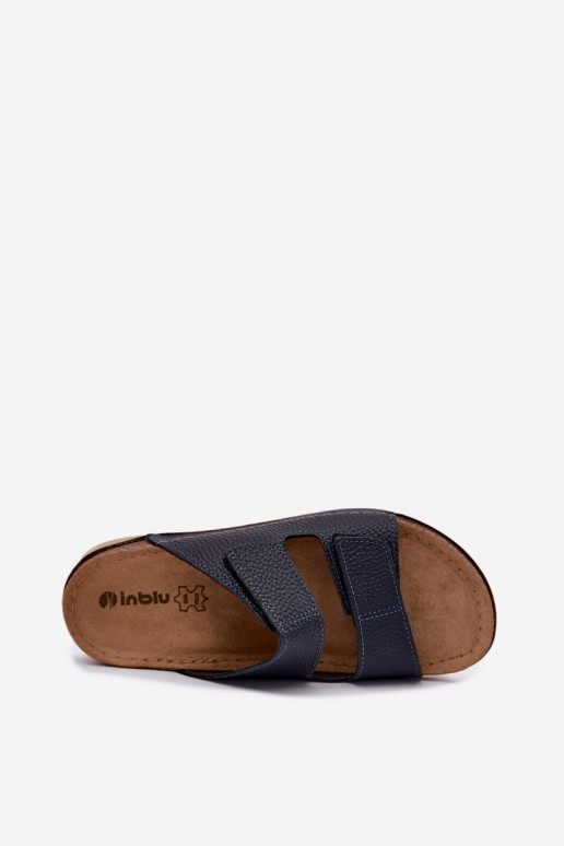 Chinelos de couro Feminino Inblu AA0005GU azul escuro
