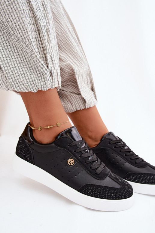 À modalo de tênis Feminino Com decoração cor preta Soothe