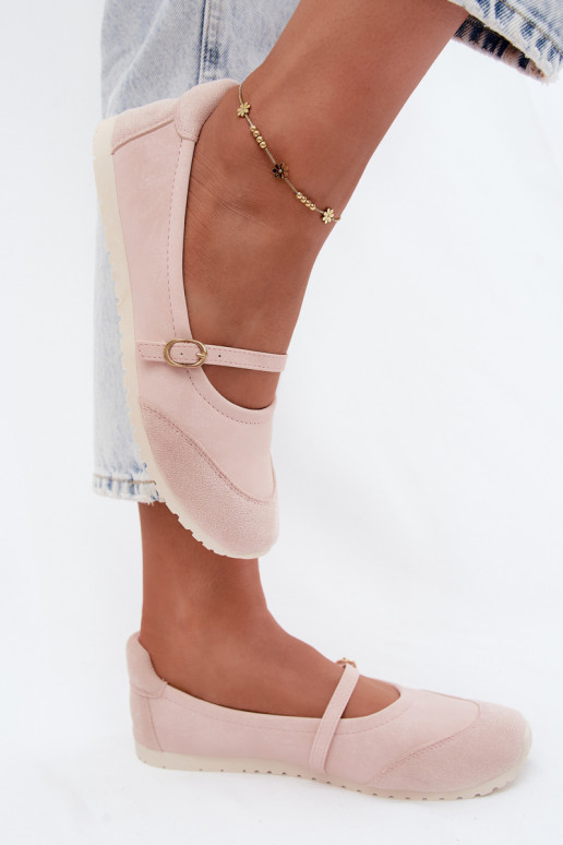 Bailarinas Estilo esportivo com alças cor rosa Charmy