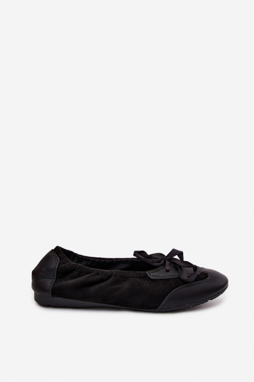 Bailarinas esportivas pretas com detalhes elegantes Peonia