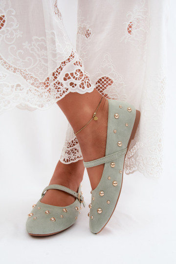 Ballerinas com decoração e tiras em menta Cuddly 2