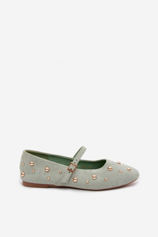 Ballerinas com decoração e tiras em menta Cuddly