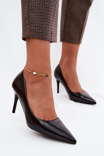 Sapatos de salto altos pretos envernizados de couro sintético Tropessa 2