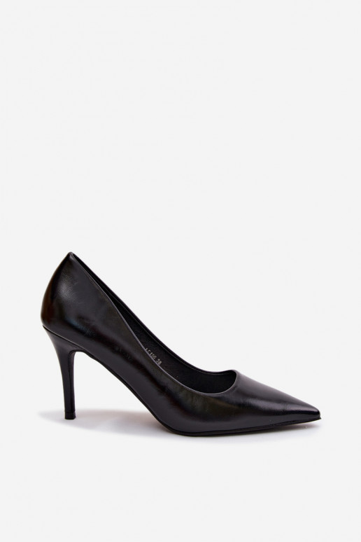 Sapatos de salto altos pretos envernizados de couro sintético Tropessa