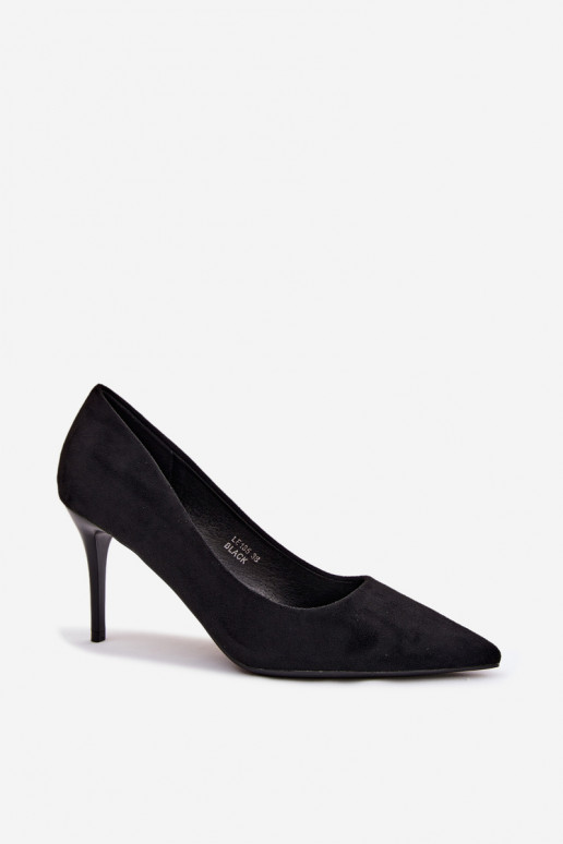 Sapatos de salto altos pretos de camurça sintética Tropessa