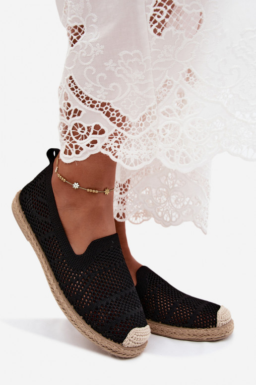 Espadrilles pretas de renda Candessa