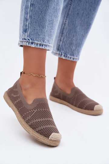Espadrilhas cor caqui vazadas Candessa