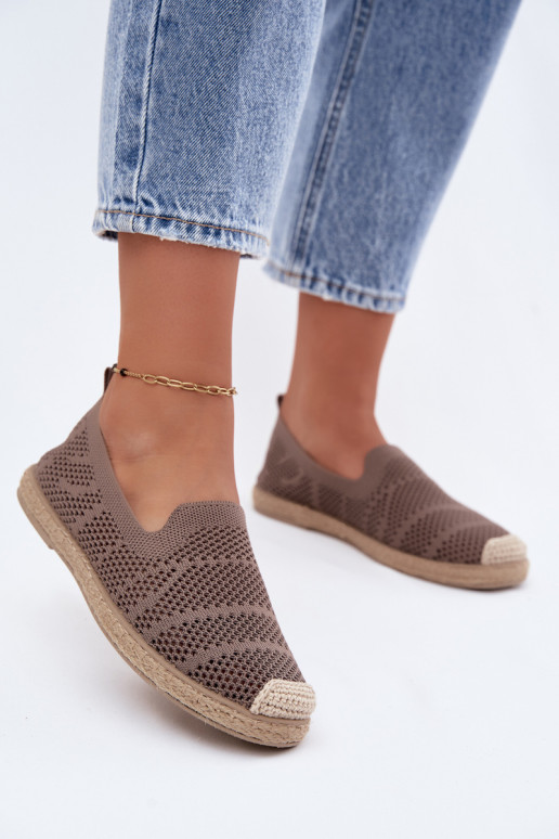 Espadrilhas cor caqui vazadas Candessa