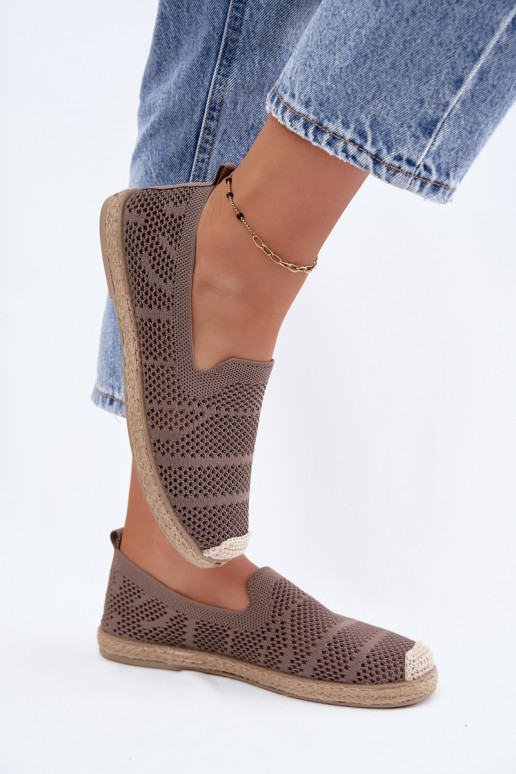 Espadrilhas cor caqui vazadas Candessa