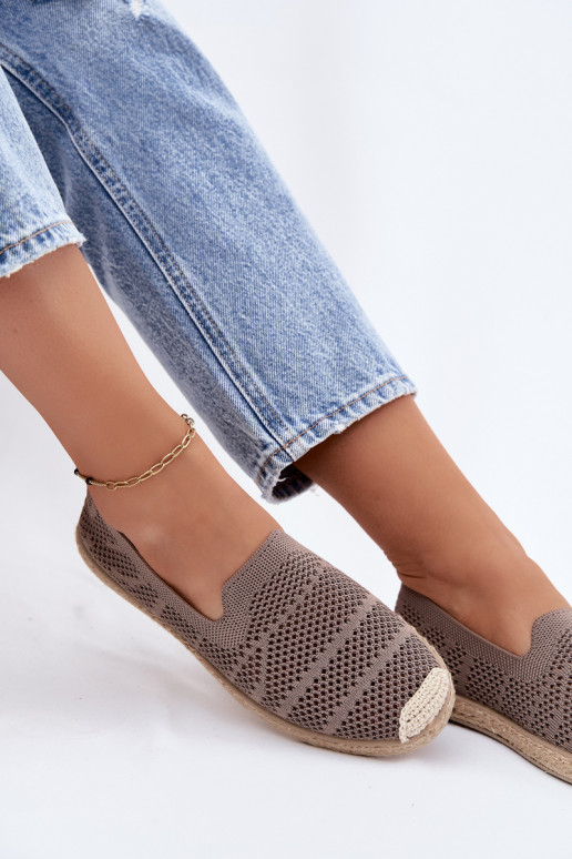 Espadrilhas cor caqui vazadas Candessa