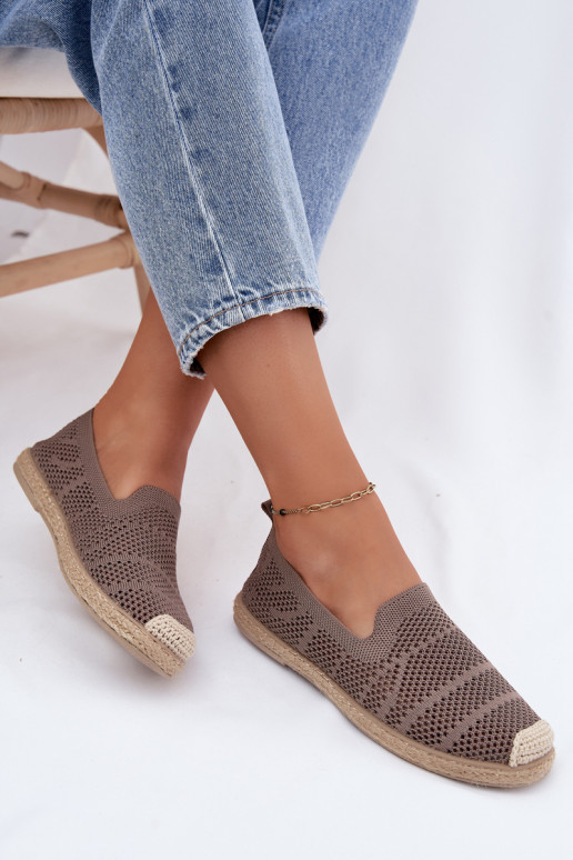 Espadrilhas cor caqui vazadas Candessa
