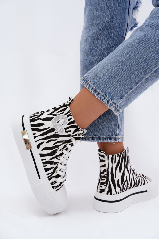 Sapatos casuais com plataforma Zebra Meloria
