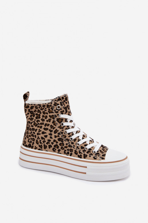 Sapatos casuais com tornozelo e estampa de leopardo Inildrose