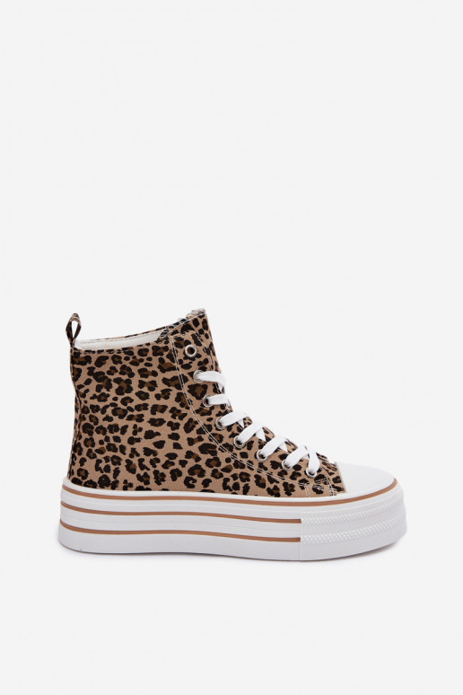 Sapatos casuais com tornozelo e estampa de leopardo Inildrose