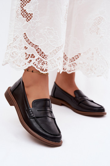 Mocassins femininos em cor preta em couro sintético Roslyn 2