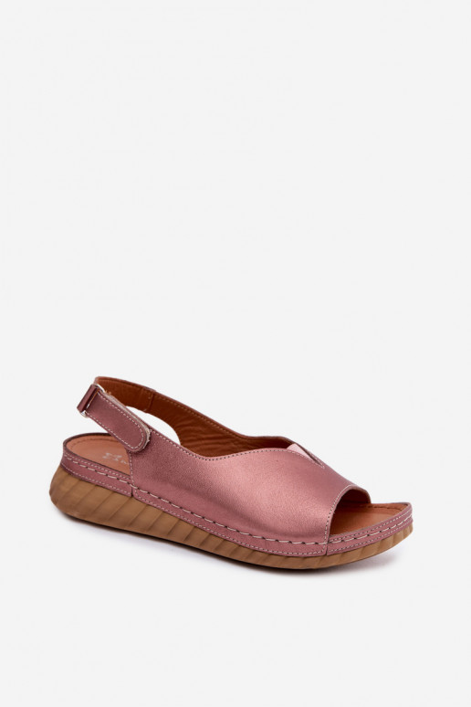 Sandálias de plataforma rosa dourado Tai turiciejka L7633-25