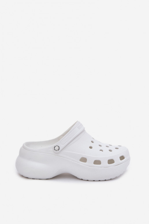Chinelos femininos com solas chunky na moda Big Star RR274A119 brancos