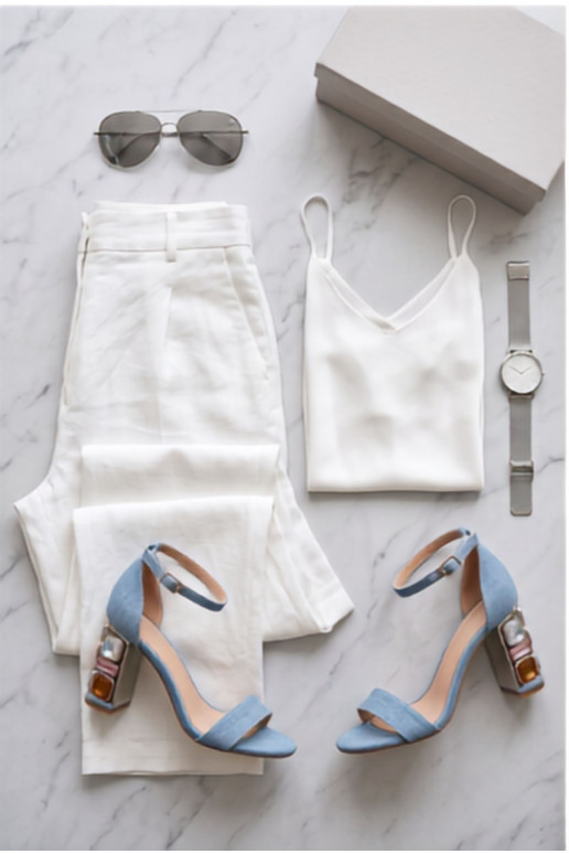 Sandálias de salto alto femininas com tachas brilhantes em denim Cloudie