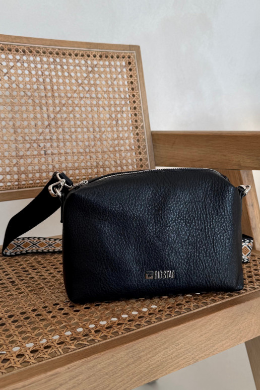 Bolsa pequena preta com alças decoradas Big Star OO574091