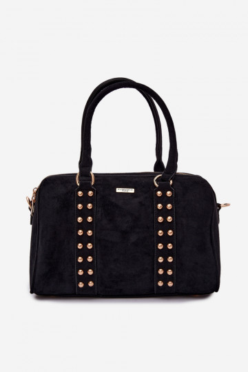 Bolsa preta com tachas douradas Emelle