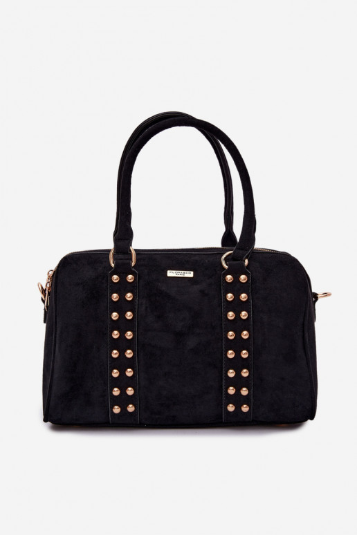 Bolsa preta com tachas douradas Emelle