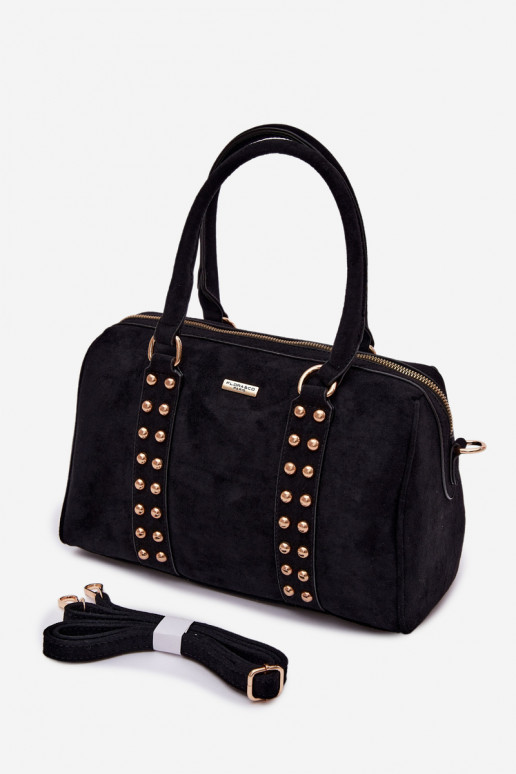 Bolsa preta com tachas douradas Emelle