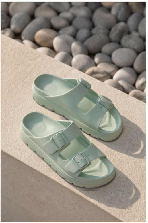 Chinelos femininos com plataforma de espuma em menta Melorea