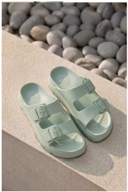 Chinelos femininos com plataforma de espuma em menta Melorea