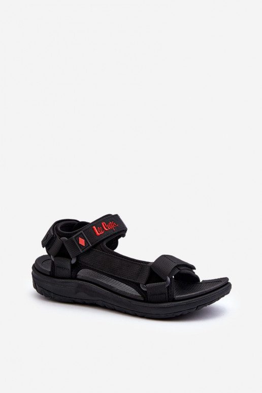 Sandálias femininas com fechos adesivos em preto Lee Cooper LCIN-26-34-4423L