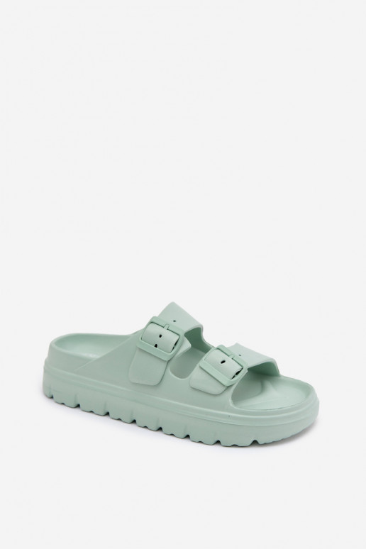 Chinelos femininos com plataforma de espuma em menta Melorea
