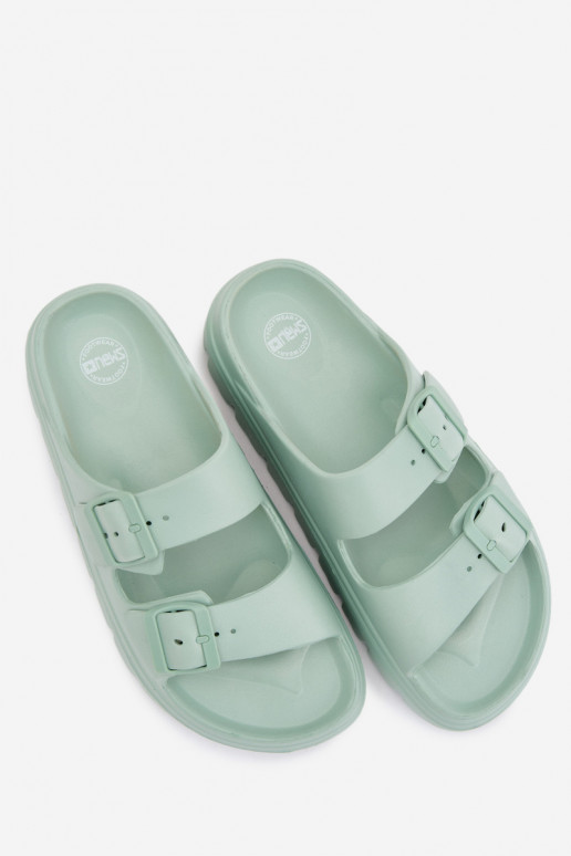 Chinelos femininos com plataforma de espuma em menta Melorea