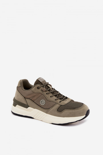 Sapatos desportivos masculinos com plataforma em verde Hanirin
