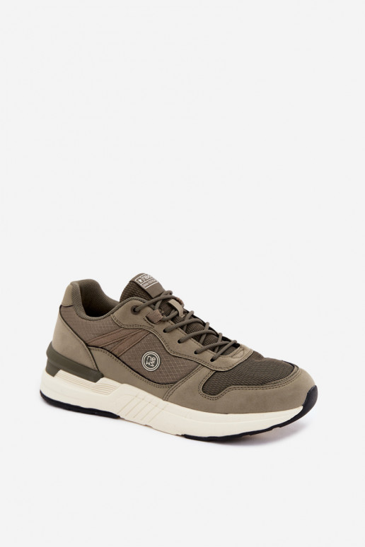 Sapatos desportivos masculinos com plataforma em verde Hanirin