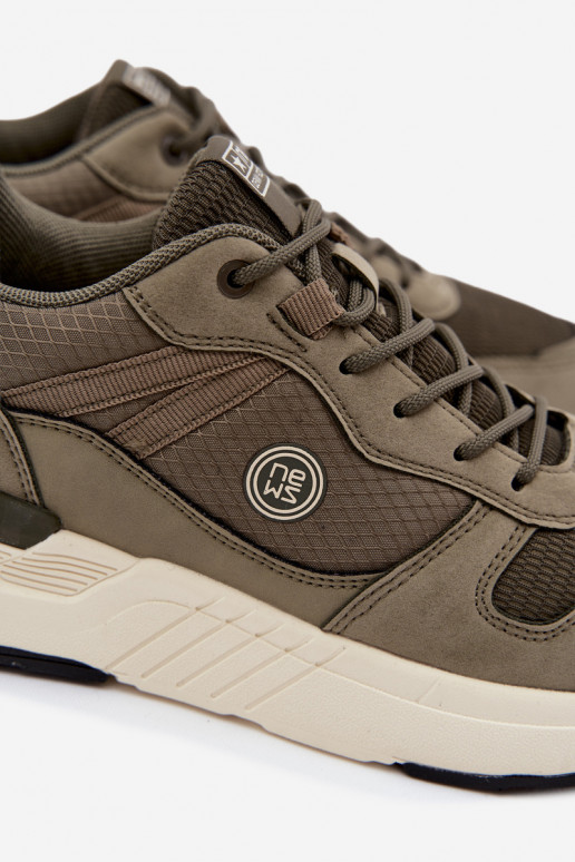 Sapatos desportivos masculinos com plataforma em verde Hanirin