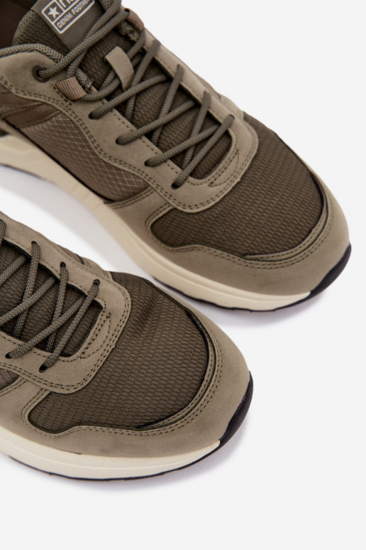 Sapatos desportivos masculinos com plataforma em verde Hanirin